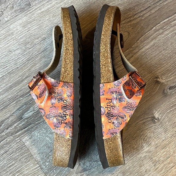 Birkenstock Papillio Gizeh Thong Sandals Orange Floral Womens 10 EU 41 - Picture 4 of 7